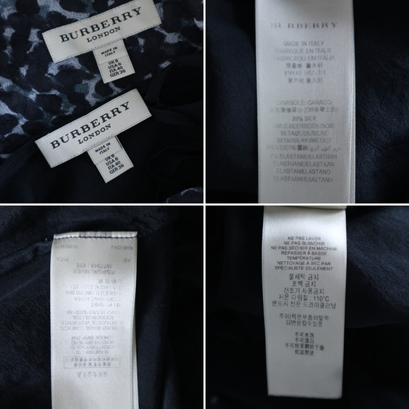 Burberry Size 6 Crushed Organza Button Down Blouse Abstract Animal Print - Picture 12 of 12